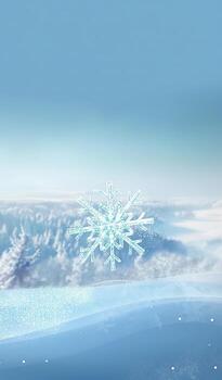 Snowflake is on a blue background photo