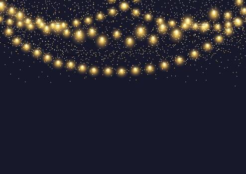 Festive background with decorative string lights vector