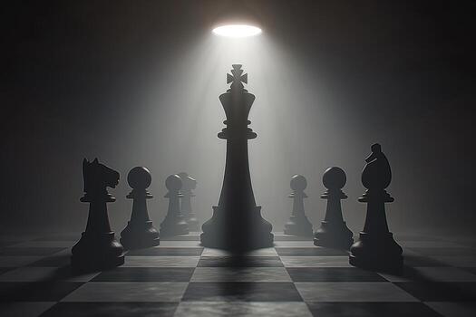 un ajedrez tablero con un Rey y otro piezas foto