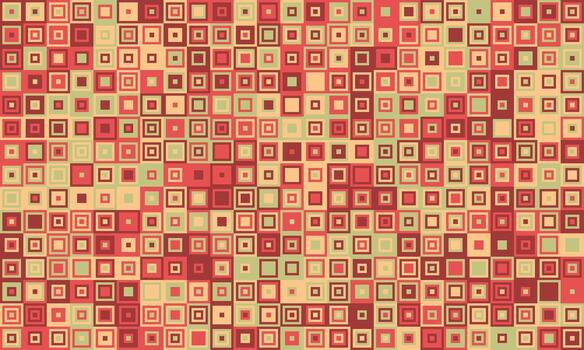 Abstract geometric pattern with earthy tones. Hundreds of small squares create a dynamic, textured background ideal for website banners, social media posts, or textile design. vector