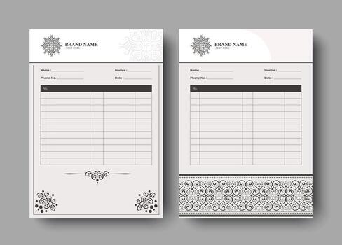 elegant invoice templates with decorative designs vector