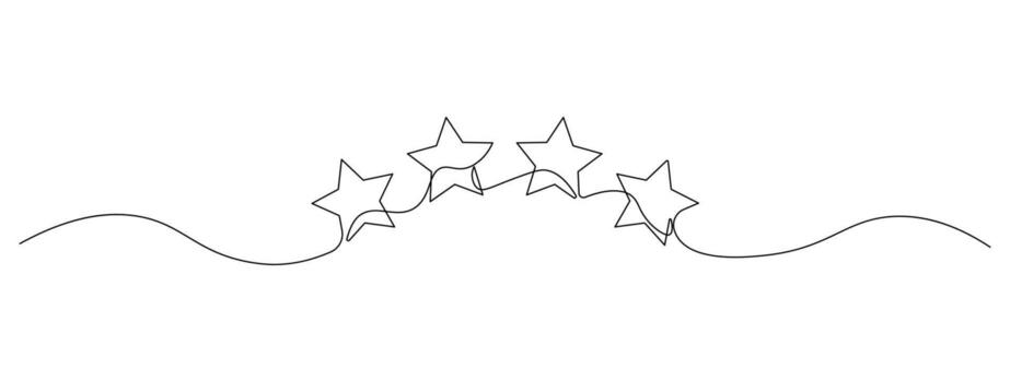 Minimalist Continuous Line Art of Stars Linked Together in Cosmic Pattern vector