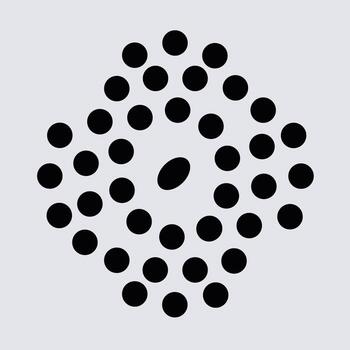 Abstract Illustration with Black Circles and an Oval in a Dynamic Geometric Pattern vector