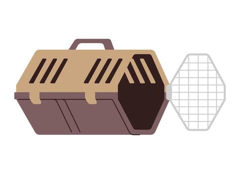 Pet carrier with open grid. vector