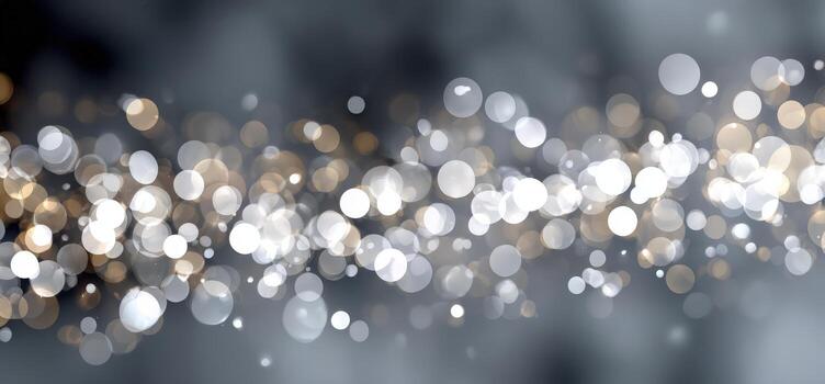 Abstract bokeh background with shimmering lights in soft focus, featuring a blend of warm and cool tones, creating a dreamy atmosphere for artistic and festive themes photo