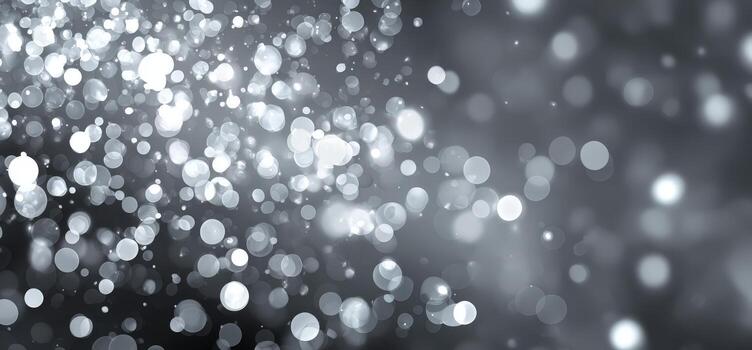 Abstract background featuring shimmering silver bokeh lights on a dark backdrop, creating a dreamy atmosphere with a sense of depth and elegance for various design applications photo