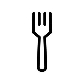 Simple black icon with a theme fork vector