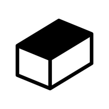 Minimalist Pictogram of a Rectangular Carton in a Simple Line Style vector