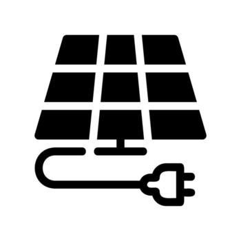 curvo solar panel formación con un adjunto eléctrico poder enchufe vector