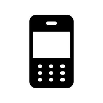 Icon of a Classic Mobile Phone with a Physical Button Keypad vector