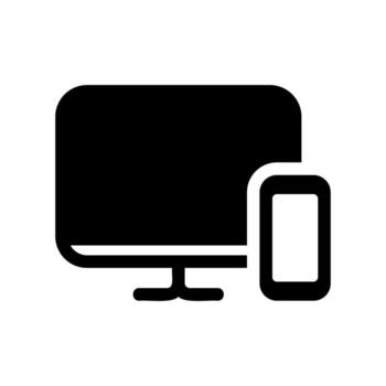 Simple black icon with a theme computer, telephone, connection vector