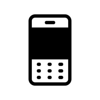 retro Teléfono móvil icono presentando un pequeño pantalla y un numérico teclado vector