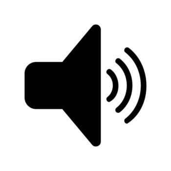 Audio Speaker Icon with Sound Waves Indicating High Volume Level vector
