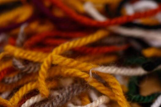 Mixed Color Yarn Threads Close-Up photo