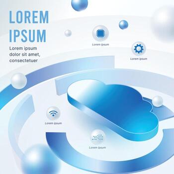 Cloud computing graphic with icons vector