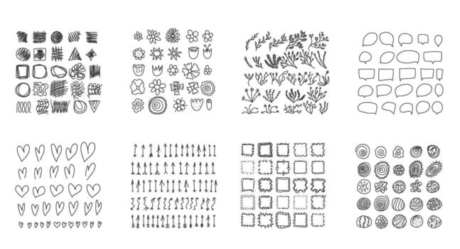 hand-drawn pattern collection vector