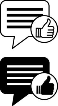 Like Comment Icons. Black and White Illustrations. Expressions of Like or Appreciation for Content. Virtual Gesture of Support, User Opinion. Feedback Concept vector