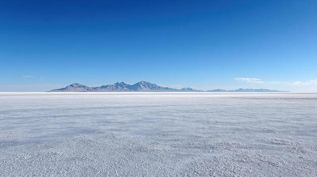 A Snowy Expanse Of Salt Flats Creating A Surreal View photo