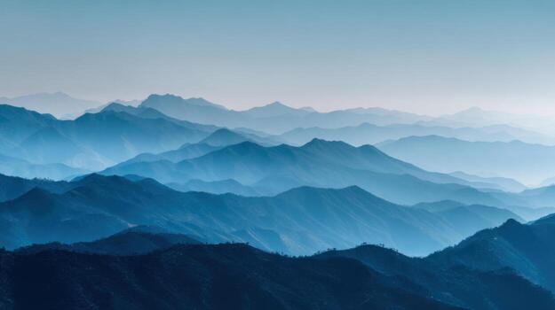 Several Layers of Blue Mountains Fading Away photo
