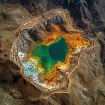 The Abstract Colors of Nature in a Mineral Lake photo