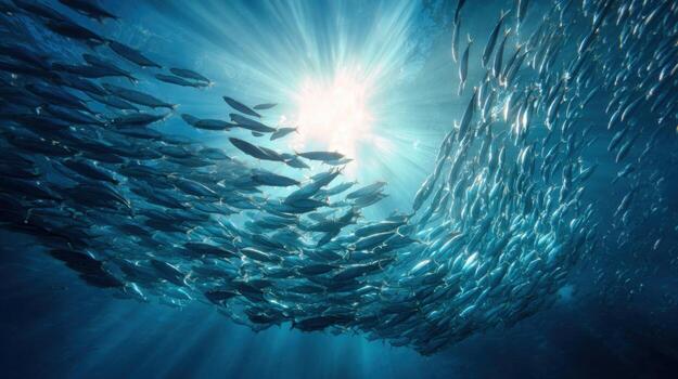 The Deep Ocean's Synchronized Silver Ballet photo