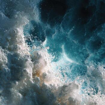 el celestial nebulosa modelo en Oceano espuma foto