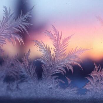 Sunrise Macro Art Featuring A Frost Pattern photo