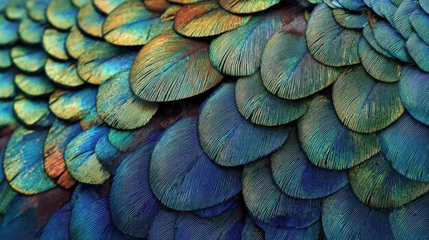 Peacock Feathers with a Mesmerizing Iridescent Sheen photo