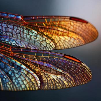 Dragonfly Wing Pattern Resembling Stained Glass photo