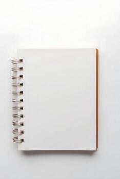 Clean spiral notebook with blank white pages perfect for notes, journaling, or creative projects in minimalist style photo