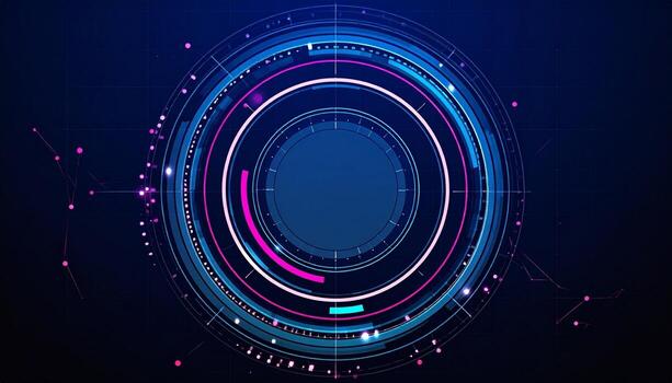 Dynamic futuristic technology background with glowing circles perfect for professional presentations and modern design projects photo