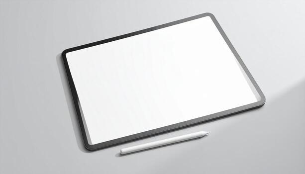 Sleek tablet mockup with stylus for showcasing user interface designs and app presentations in modern style photo