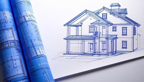 Detailed Home Blueprint Featuring Comprehensive Architectural Plans and Precise Layouts photo