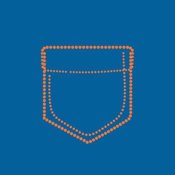 Close-up of a stylized dotted outline of a classic pocket on a solid emphasizing simplicity and design elements vector