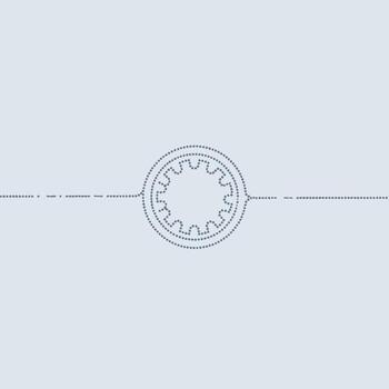 de cerca de un soltero, detallado engranaje mecanismo con metálico terminar y intrincado dientes diseño, en un llanura vector