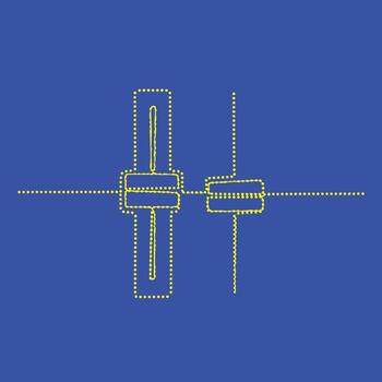 minimalista digital controlar interfaz con deslizadores y indicadores en un vibrante azul vector