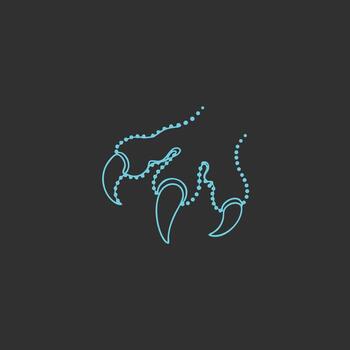Stylized Line Art of a Claw with Sharp Edges and Curves on a Dark vector