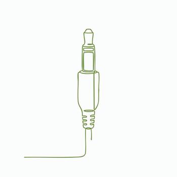 Close-up of a green stylized pen or marker with a textured grip and a thin tip on a plain vector