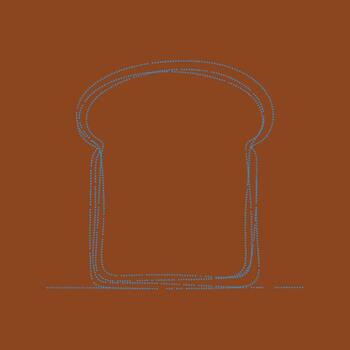 Minimalist outline of a slice of bread with a textured emphasizing simplicity and everyday life vector
