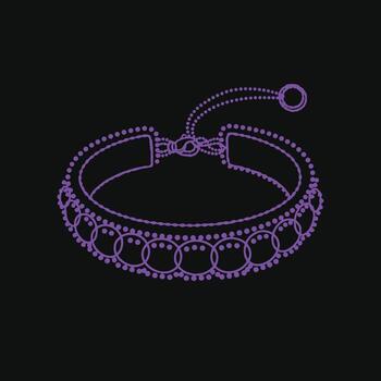 Elegant beaded bracelet with intricate circular patterns and adjustable closure on a dark vector