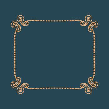 Elegant decorative border with intricate swirling patterns forming a square frame on a dark vector