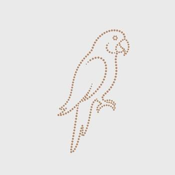 Elegant Parrot Silhouette Created from Small Dots with a Minimalist and Artistic Design on Light Gray vector