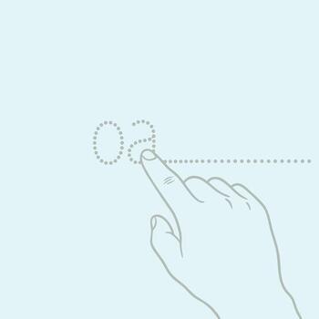 Close-up of a hand using a touchscreen device with a finger touching a digital interface, emphasizing modern technology interaction and user engagement vector