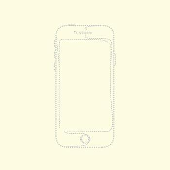 Modern smartphone with a sleek design featuring a large touchscreen, minimal bezels, and a circular home button, set against a plain vector