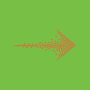 Bright green with a stylized arrow composed of red dots pointing to the right, creating a dynamic and modern visual effect vector