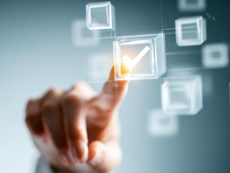 Digital checklist confirmation with touch interface photo