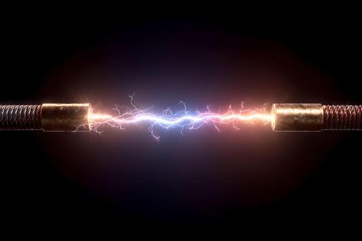Electricity and electricity concept, 3d rendering photo