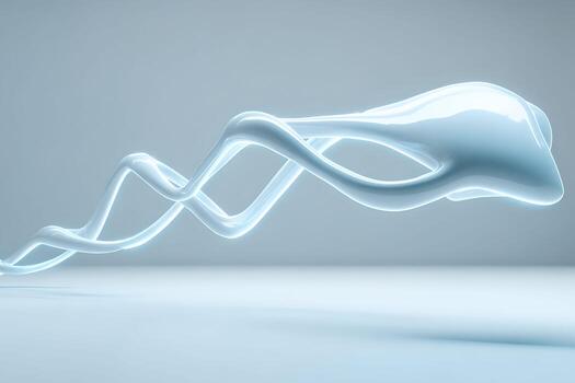 A 3d rendering of a white object with a long tail photo