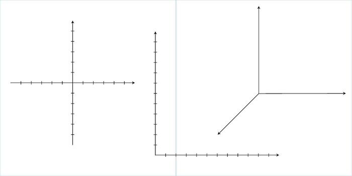 Abstract 3d coordinate wireframe. cartesian system with X Y Z axes forming geometric perspective. Modern math illustration. Educational background for science or engineering isolated vector