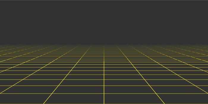 3d wireframe grid room with perspective lines. Futuristic digital space in virtual reality. Abstract black mesh on white background. Modern cyber geometry design concept illustration vector